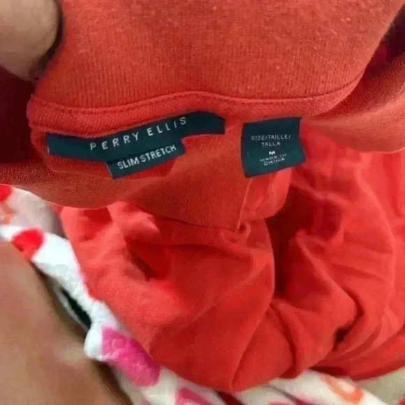 Perry Ellis Slim Stretch Orange Polo Shirt - Picture 3 of 3